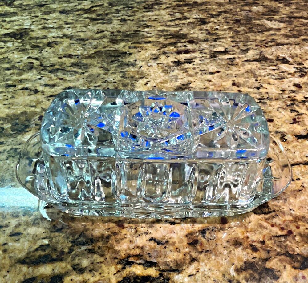 Vintage Anchor Hocking (1960-1970s) Star of David Butter Dish